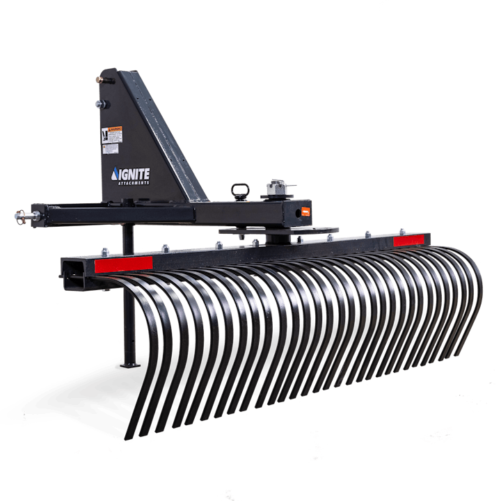 Ignite Attachments 84-Inch Tine Rake for Tractors