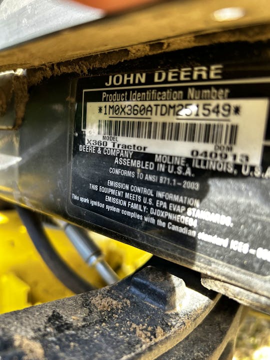 John Deere X360