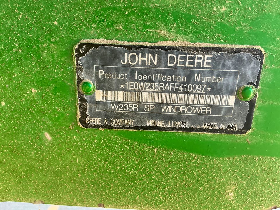 John Deere W235 Rotary