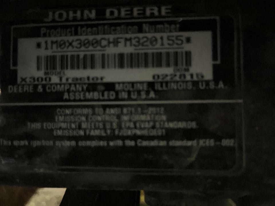 John Deere X300