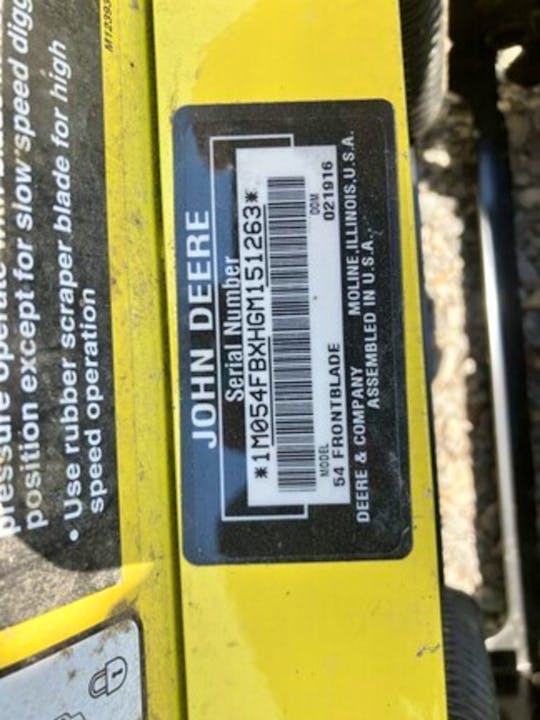 John Deere 54" FRONT BLADE(QUICK-HITCH)