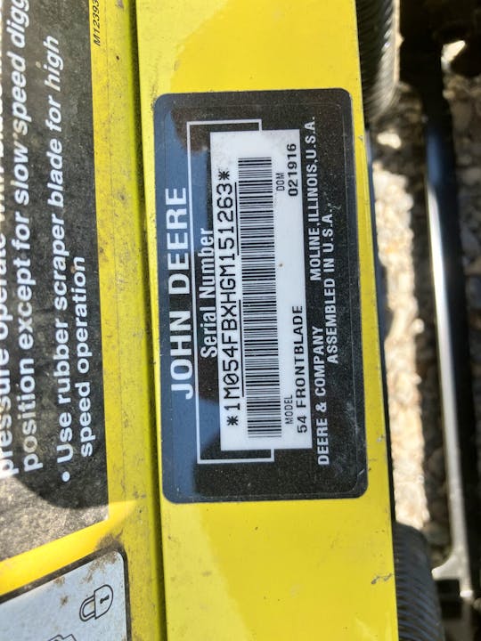 John Deere 54" FRONT BLADE(QUICK-HITCH)