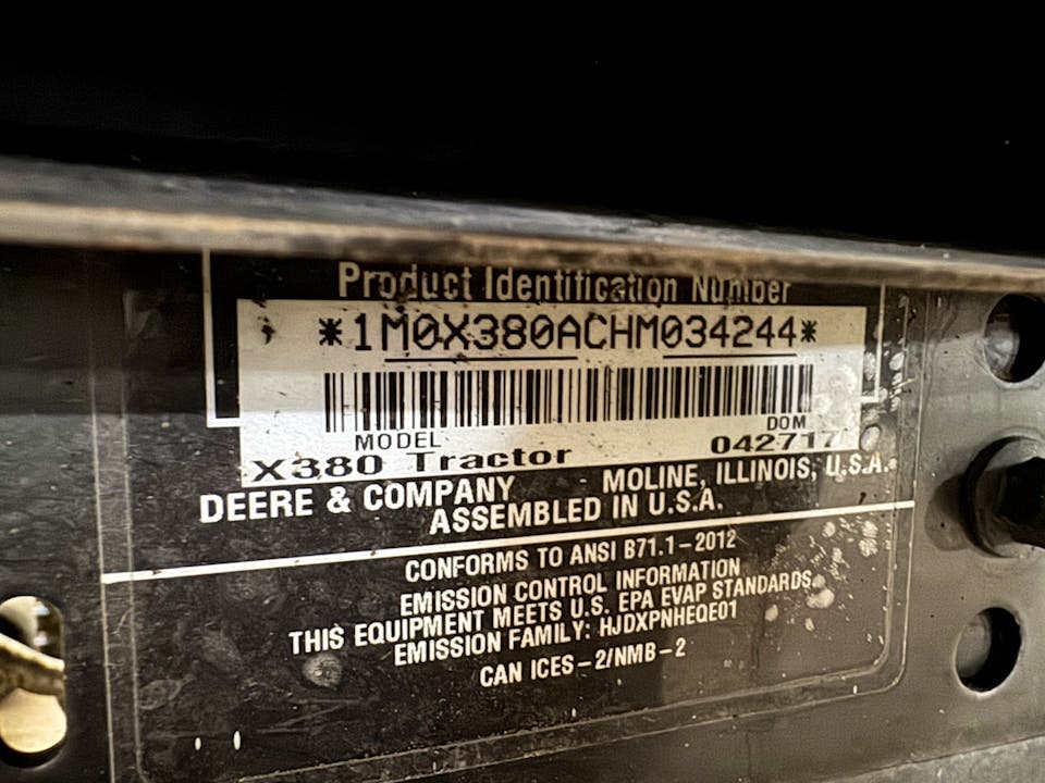 John Deere X380
