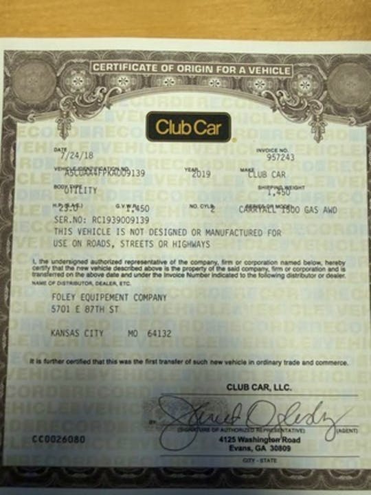 Club Car CARRYALL 1500 Gas AWD