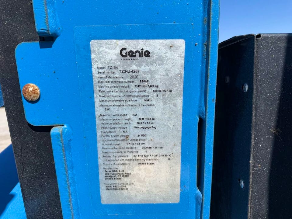 Genie Trailer-Mounted TZ-34/20