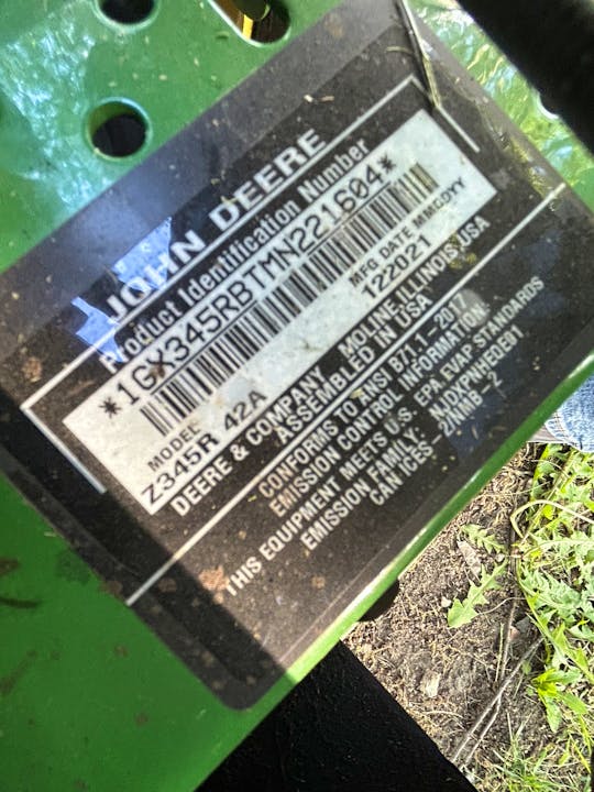 John Deere Z345R