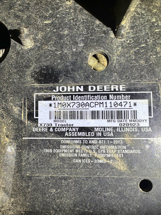 John Deere X730