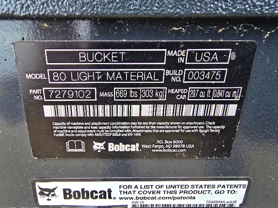 Bobcat 80 LIGHT MATERIAL